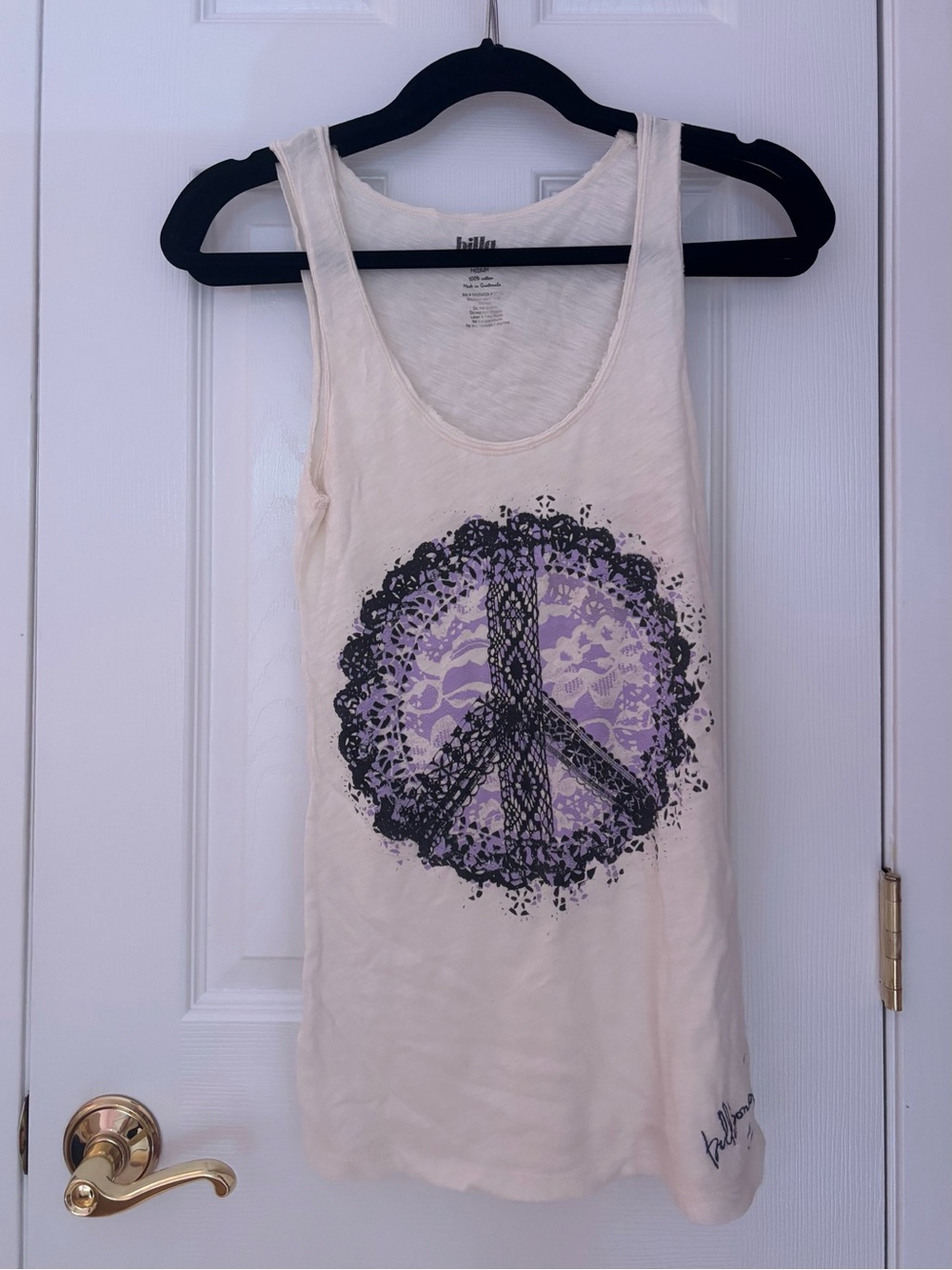 Vintage 2008–2010 Billabong Peace Sign Graphic Tank Top